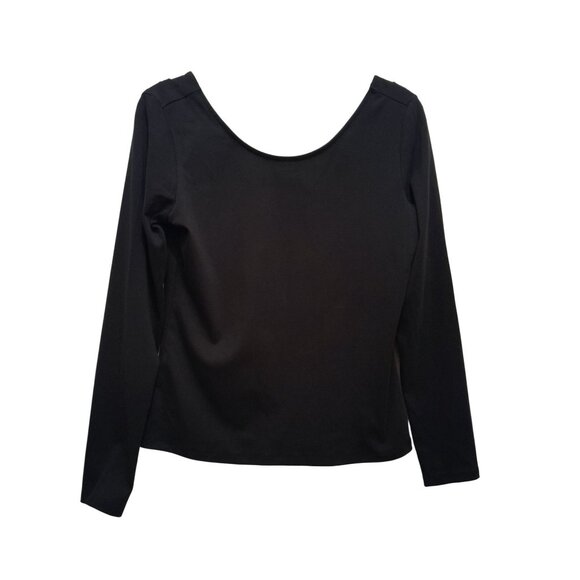 New Banana Republic Size Medium Refined Scoop-Neck Minimalist T-Shirt Black - Picture 3 of 6